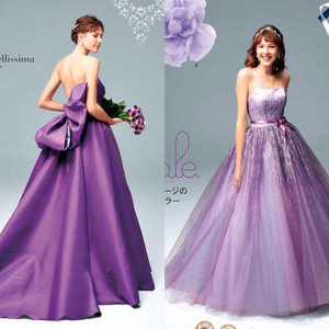 紫色抹胸礼服裙搭配