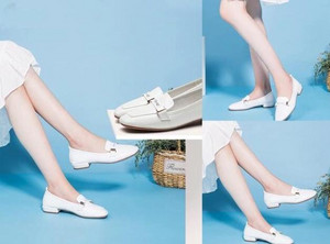 白色乐福鞋