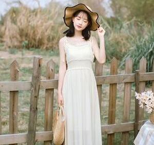 小清新风格 白色长裙