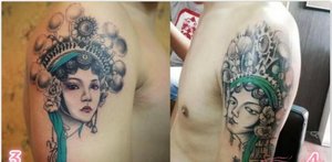 国内传统纹身元素——花旦纹身图案大全
