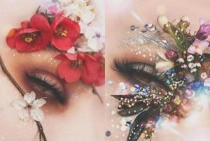 鲜花创意新娘眼妆图片