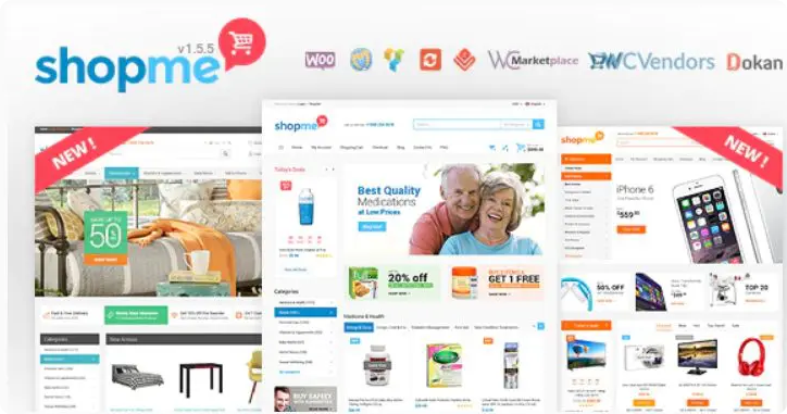 WordPress 主题：ShopMe – 多供应商 Woocommerce 免费下载